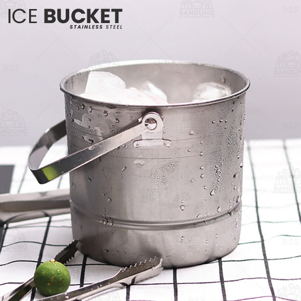Jual Ice Bucket Stainless Tebal 1.6 Liter Wadah 1600ml Ember Es Batu ...