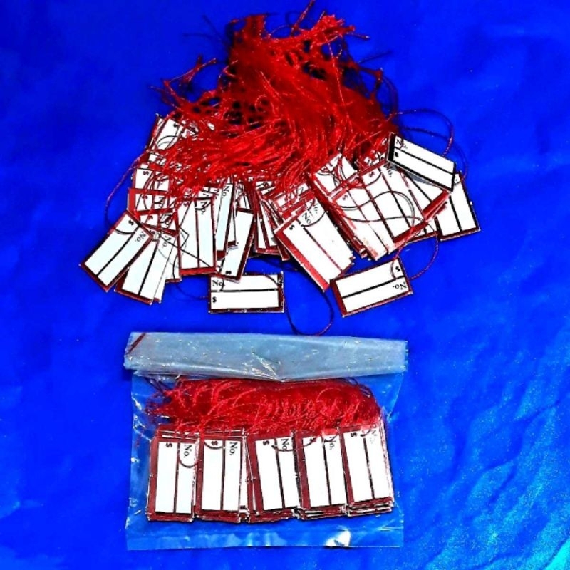 Jual LABEL / BANDROL PERHIASAN LIST EMAS & LIST MERAH 100 LEMBAR ...