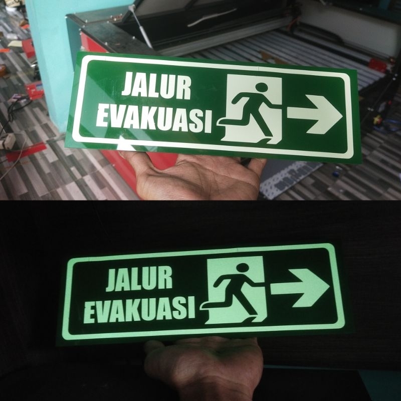 Jual Sign Jalur Evakuasi Glow In The Dark Perusahaan/Jalur Evakuasi ...