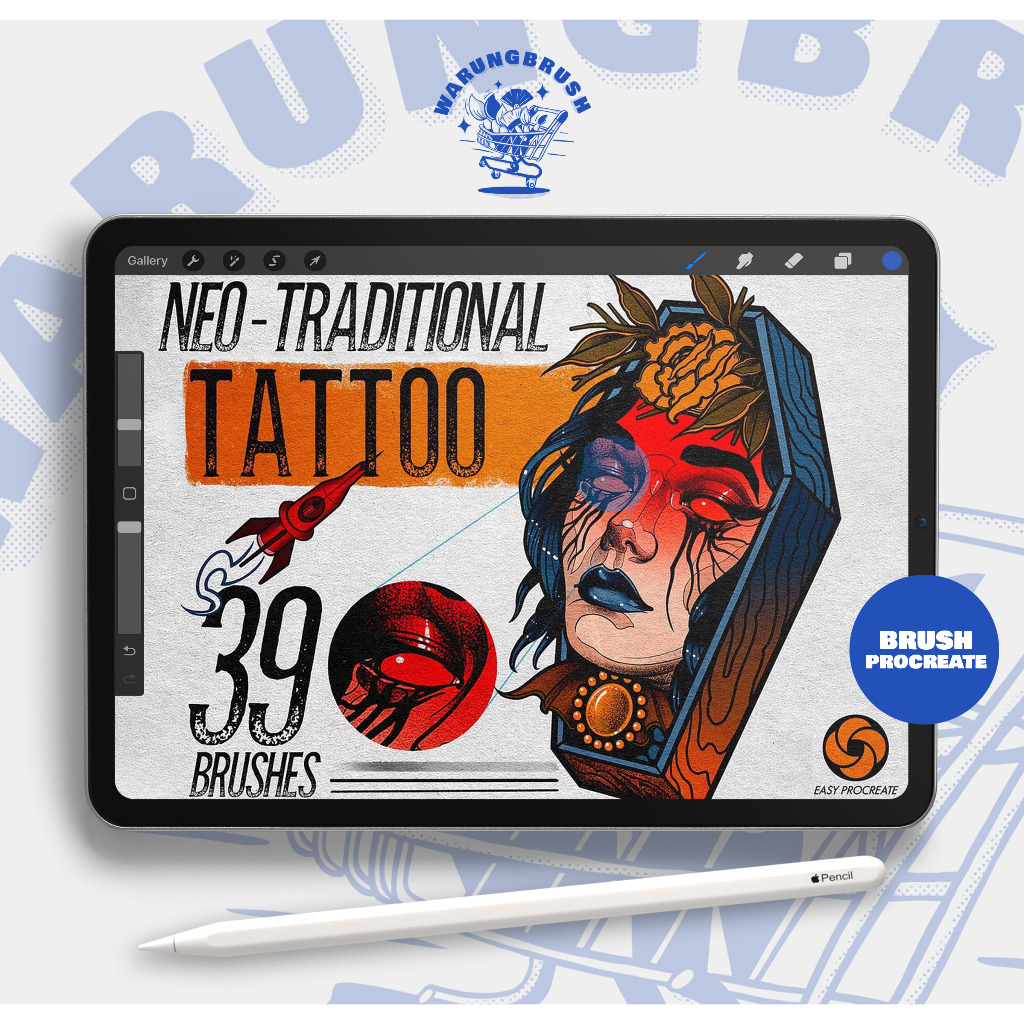 Jual Neo-Traditional Tattoo Brushes for Procreate BP00513 | Shopee ...