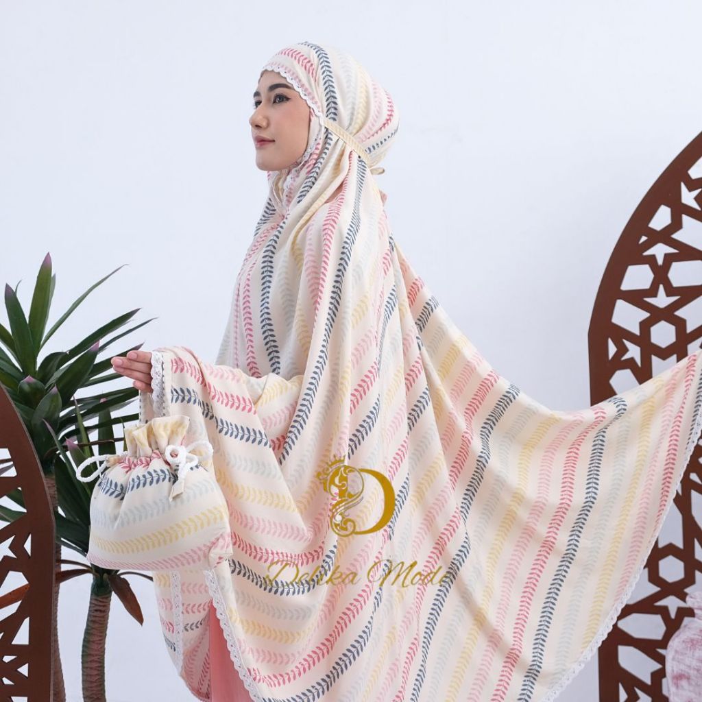 DelikaMode - Mukena Dewasa Jumbo Rayon Viscose Motif Premium Lembut dan Adem