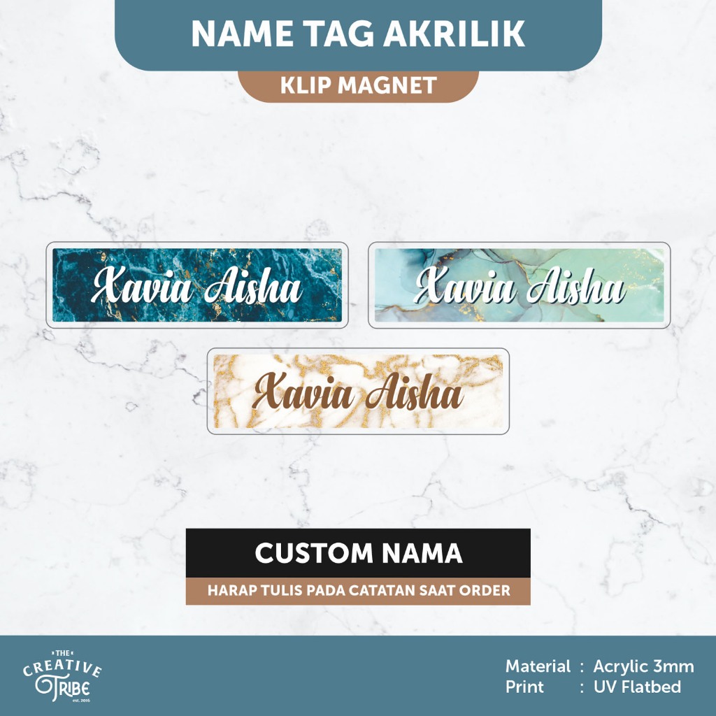 Jual Marble - Name Tag Akrilik Magnet - Papan Nama Dada 3mm Magnetic ...