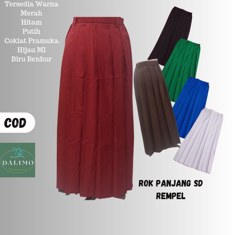 Jual Rok Panjang Rempel SD semua warna seragam sekolah DALIMO rok merah ...