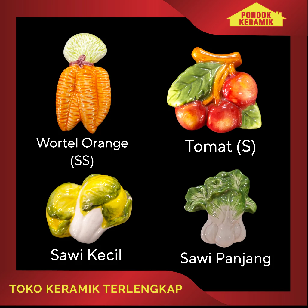Hiasan Dinding Karakter Sayur Sayuran Lucu Pajangan Dinding Dapur Wall Decor Keramik