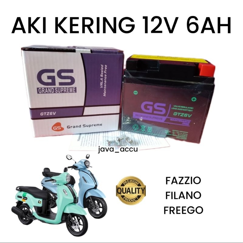  Jual AKI MOTOR FAZZIO FILANO FREEGO AKI KERING GS AKI GS GRAND SUPREME Illustration 