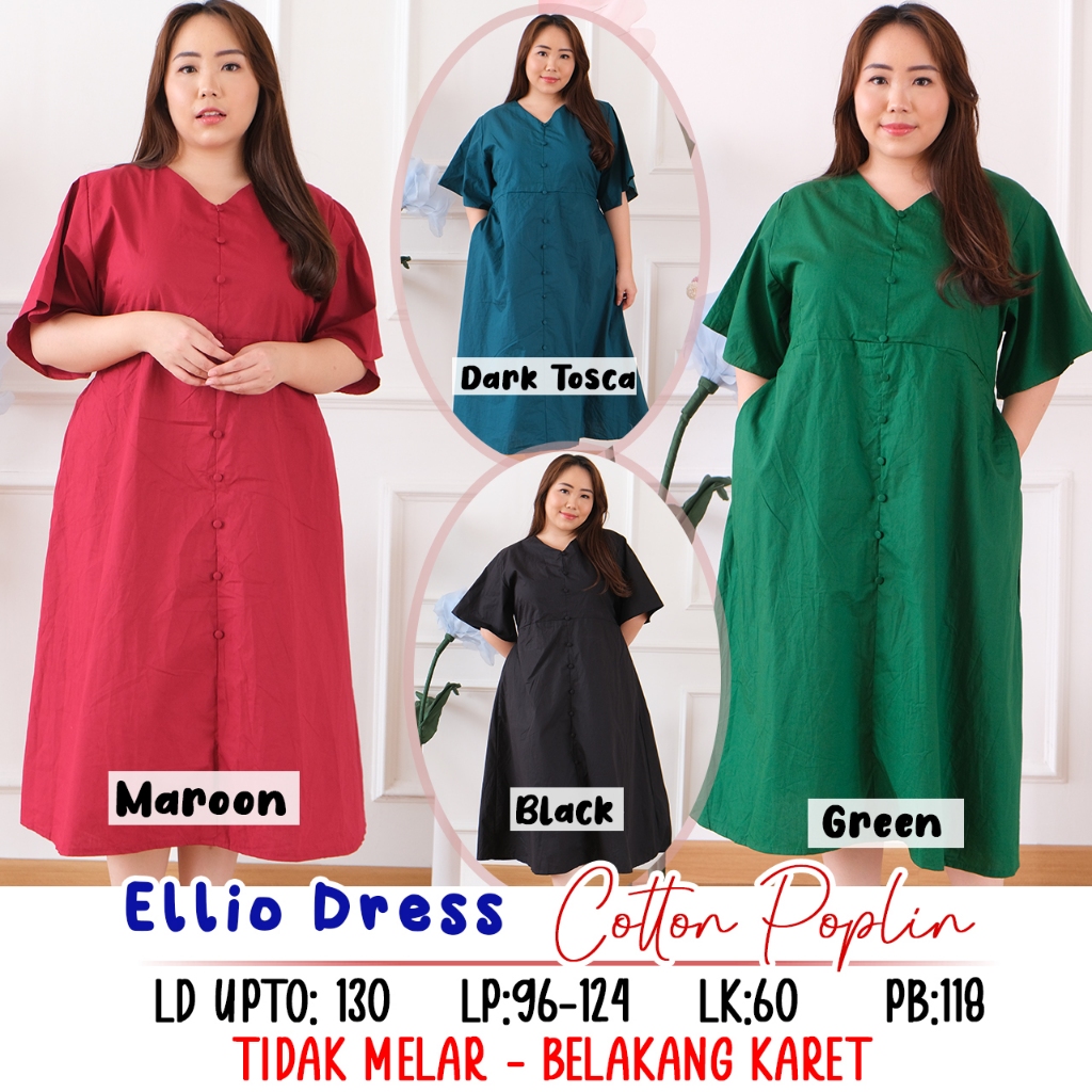 Jual Ellio Dress Dress Wanita Bigsize Big Size Jumbo Besar Oversize