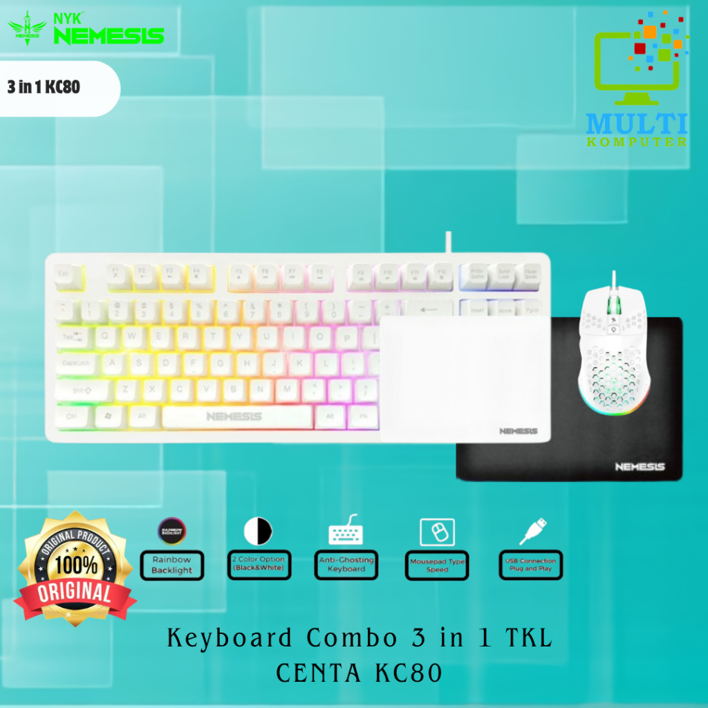 Jual Keyboard Combo NYK Nemesis Centa KC80 / KC-80 3in1 TKL Gaming Set ...