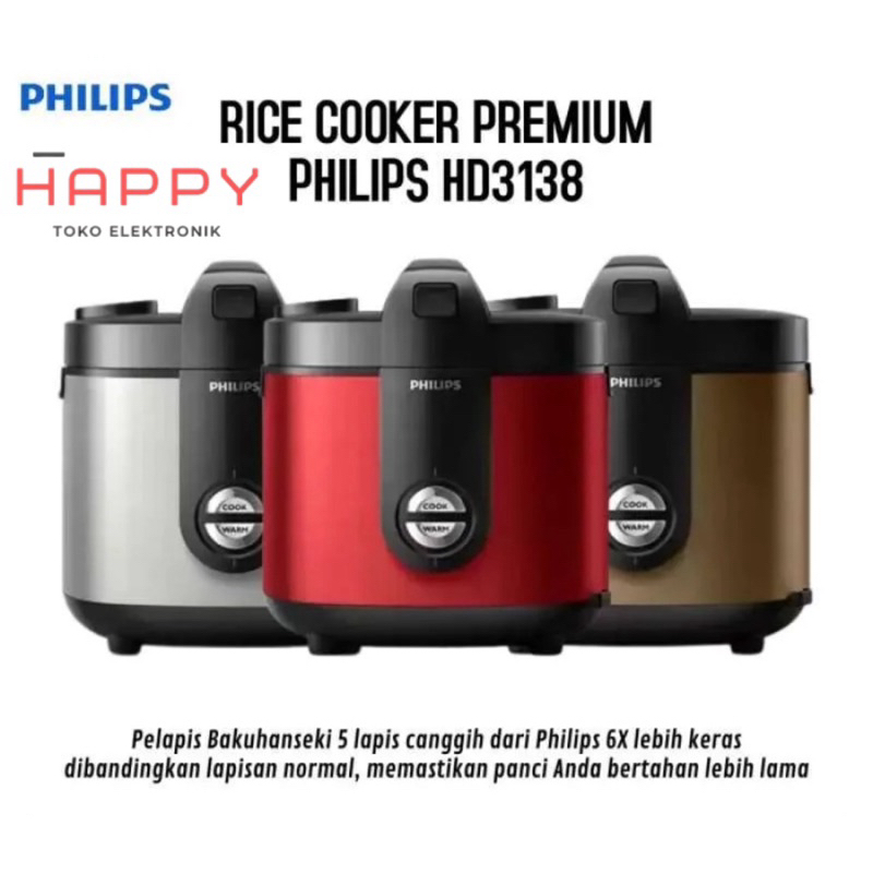 Jual Philips Magic Com Rice Cooker 2 Lt Philips Hd3138 Penanak Nasi ...