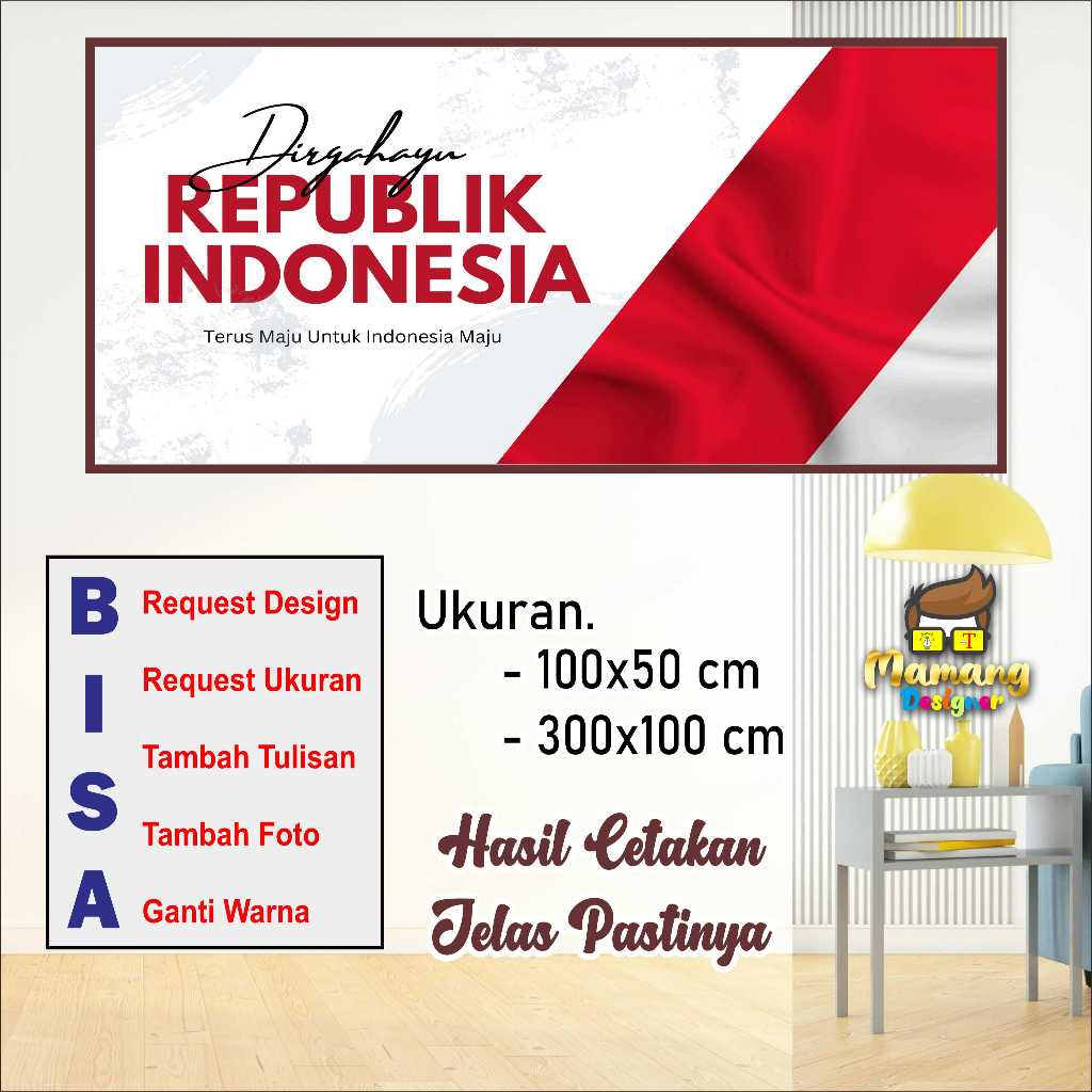 Jual Design Simple Banner Spanduk MMT Peringatan Hut RI, Bagus Murah ...