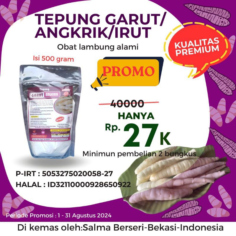 Jual Tepung Angkrik Garut | Tepung Irut Garut Obat Asam Lambung 500 ...