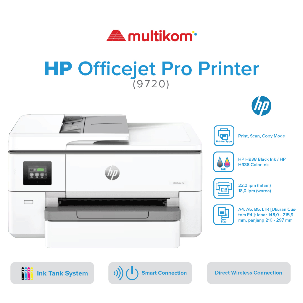 Jual PRINTER HP OFFICEJET PRO 9720 PRINT SCAN COPY A3 | Shopee Indonesia