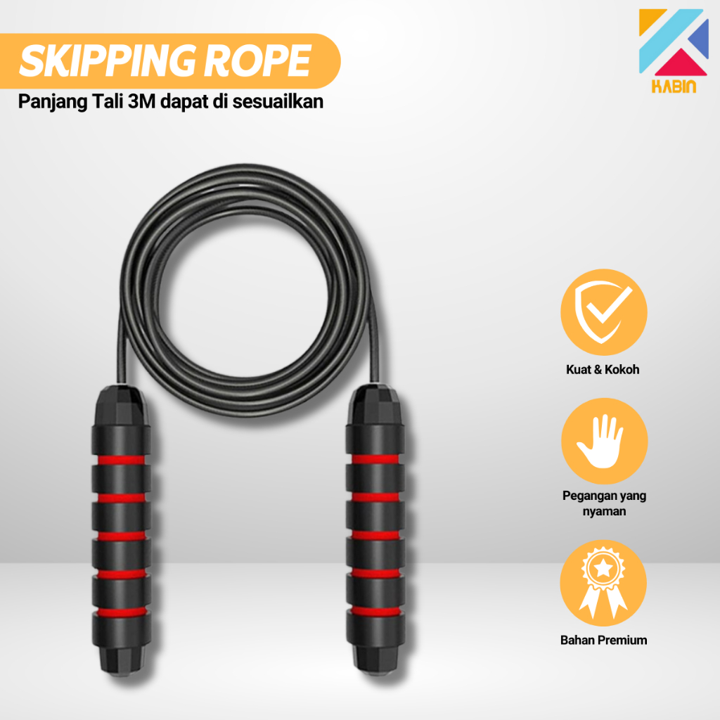 Jual Lompat Tali Skipping Bearing Thick Premium Jump Rope Ukuran 3 ...