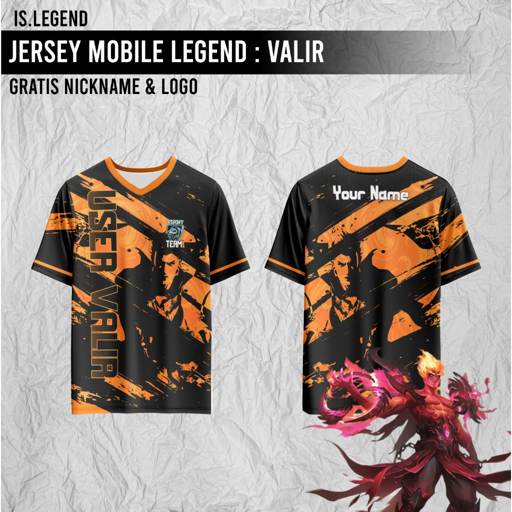Jual JERSEY GAME MOBILE LEGENDS VALIR GRATIS CUSTOM NAMA DAN LOGO ...