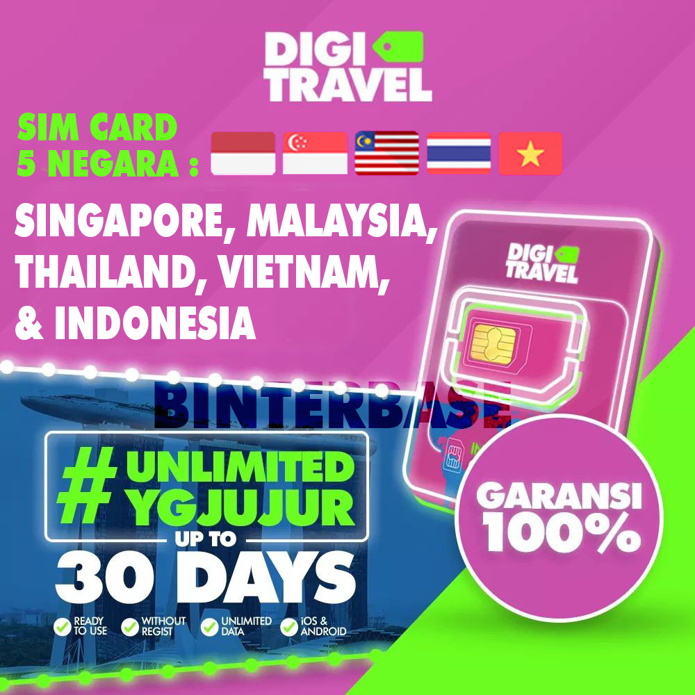 Jual Travel Sim Card Malaysia Singapore Thailand Vietnam Indonesia 5 Negara Unlimited Sim