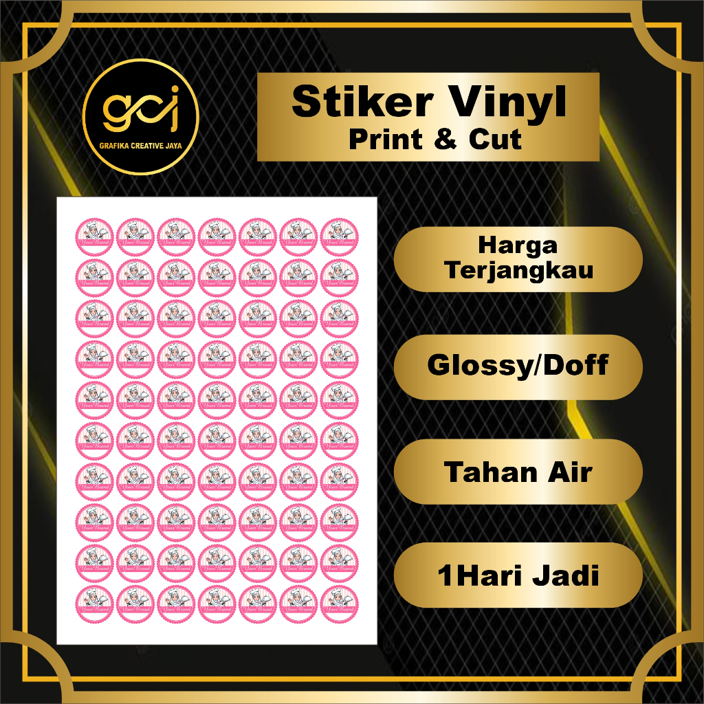 Jual Cetak Sticker Vinyl A3+ Quantac / Stiker Label (Tahan Air) / FREE ...