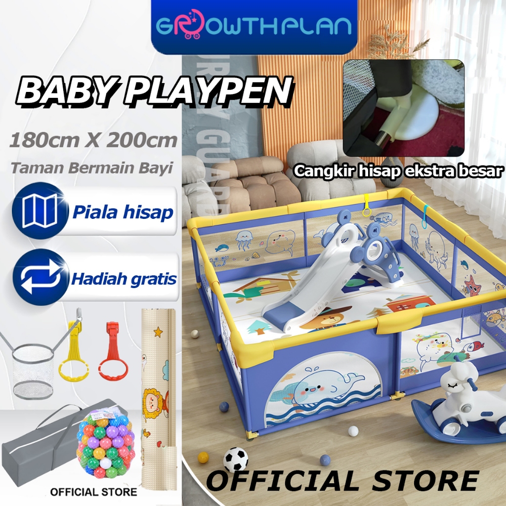 Baby Playpen Fence pagar bayi bermain 120*180cm Pagar Mainan Anak  Playpen(Bayi belajar berjalan)