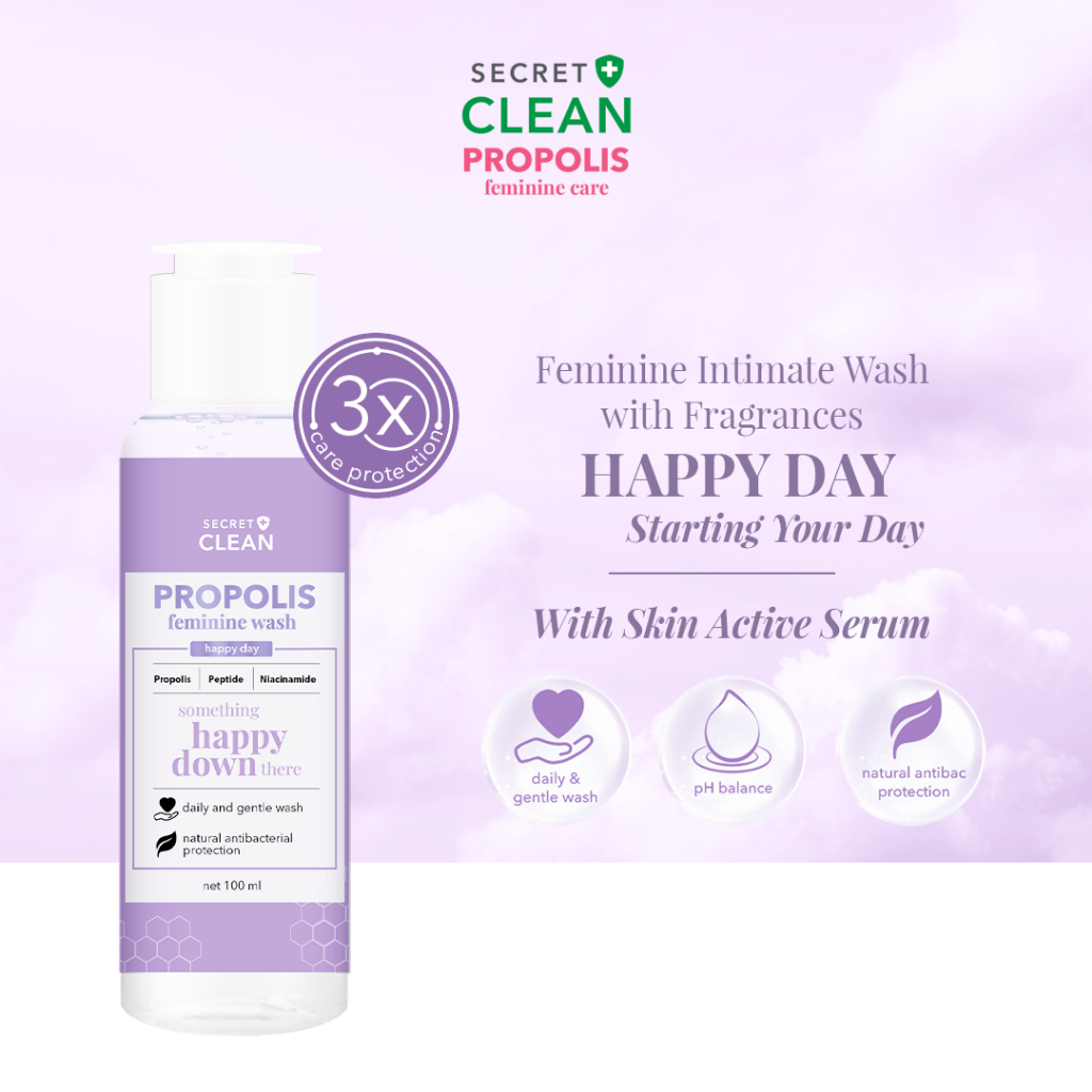 Jual [NEW] Secret Clean Propolis Feminine Wash 100ml Happy Day | Shopee ...