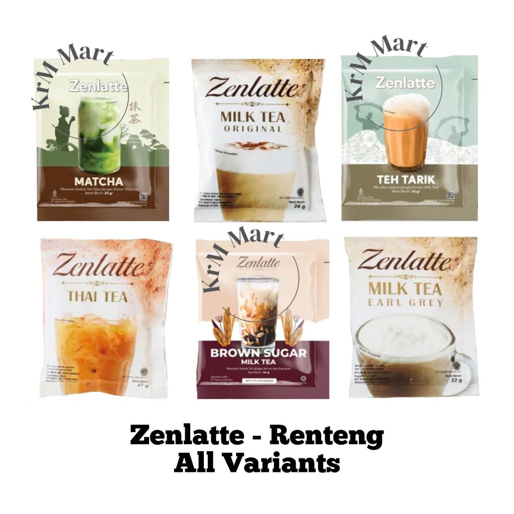 Jual Zenlatte 1 renteng renceng All Varian Zen Latte Zenlate milk tea ...