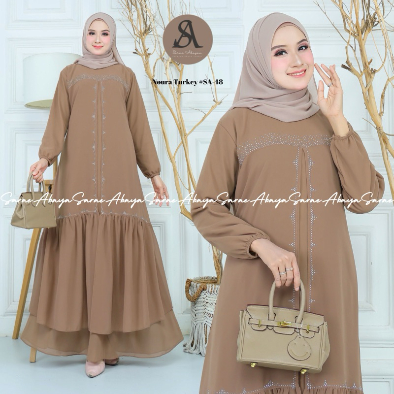 Jual Sarae Abaya Turkey Premium Noura SA-49 Gamis Full Ceruty Muslim ...