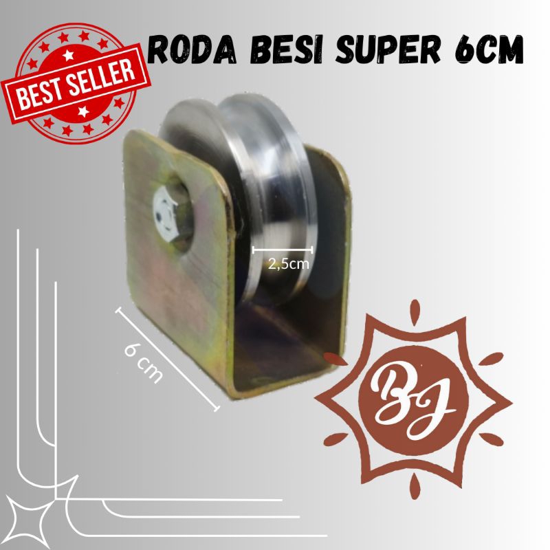 Jual Roda Pagar Besi Super/AS 6 cm Rell U (bulat) dan Rell V (siku ...