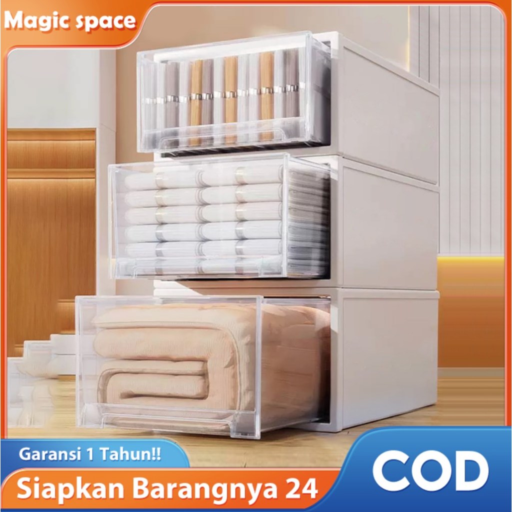 Jual MAGIC Penyimpanan Pakaian Box Laci Plastik Susun Dalaman Storage ...