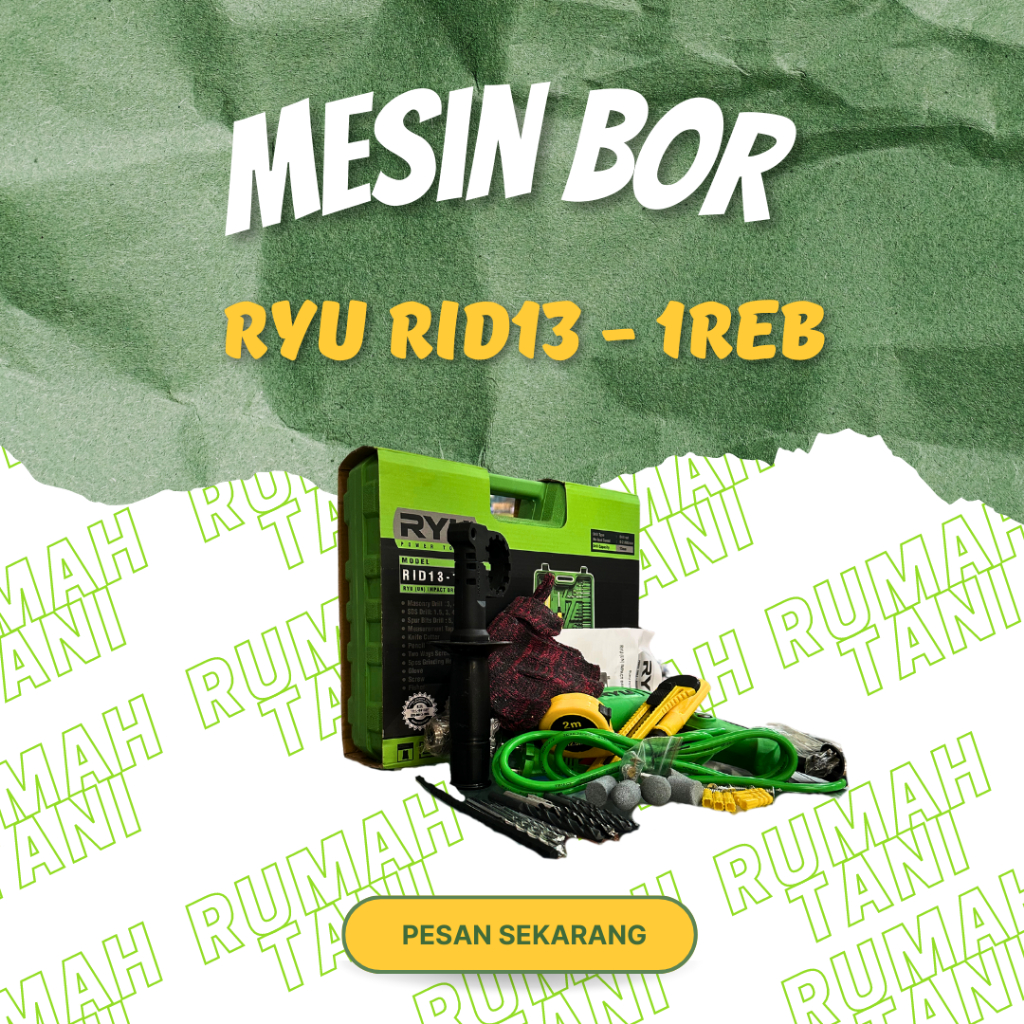Jual mesin bor listrik 600w ryu rid13-1reb set 27pcs electric drill ...