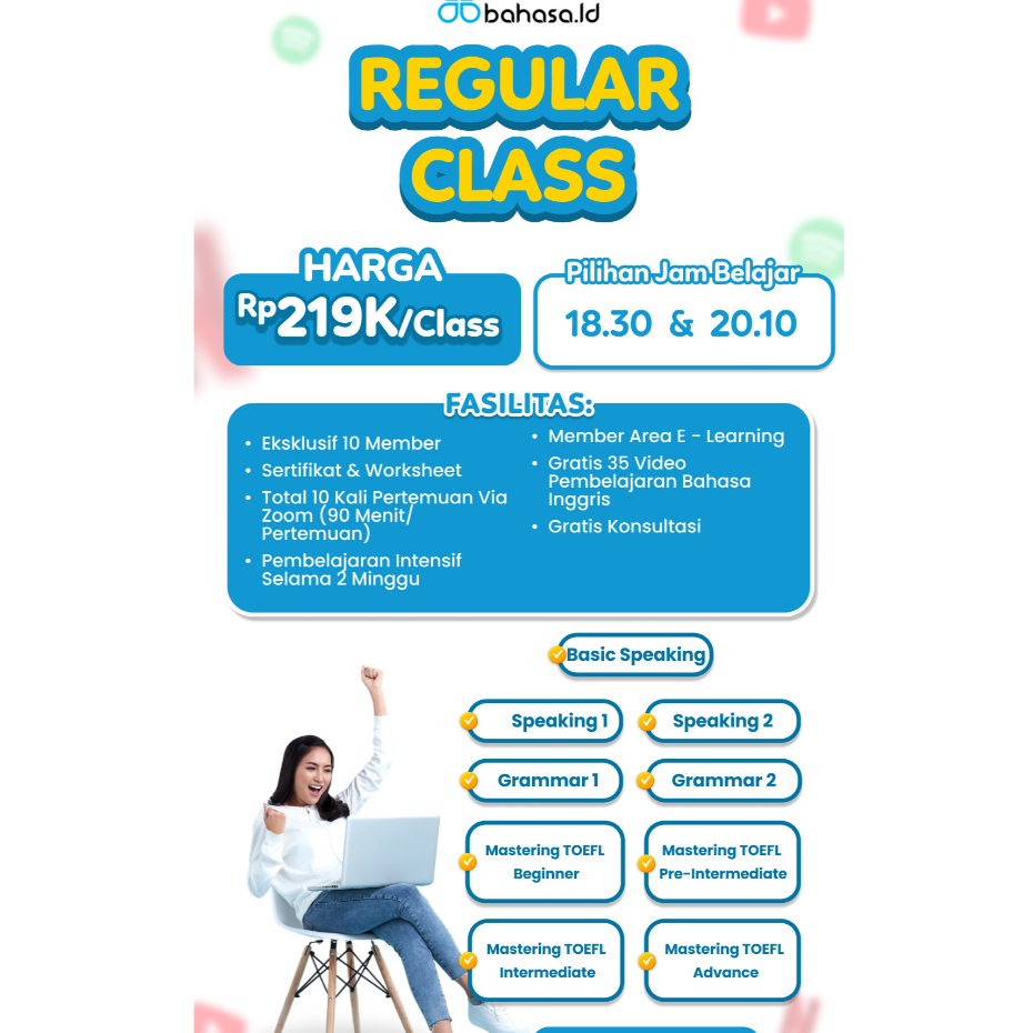 Jual Kelas Bahasa Inggris Online - Regular Program | Shopee Indonesia