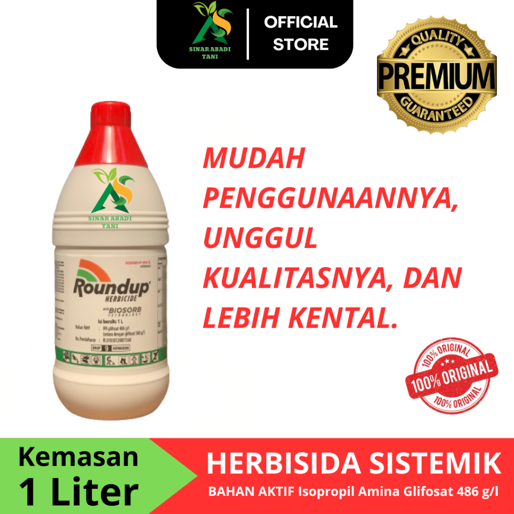 Jual Roundup Biosorb 486 SL Obat Untuk Rumput Liar / Gulma ( Herbisida ...