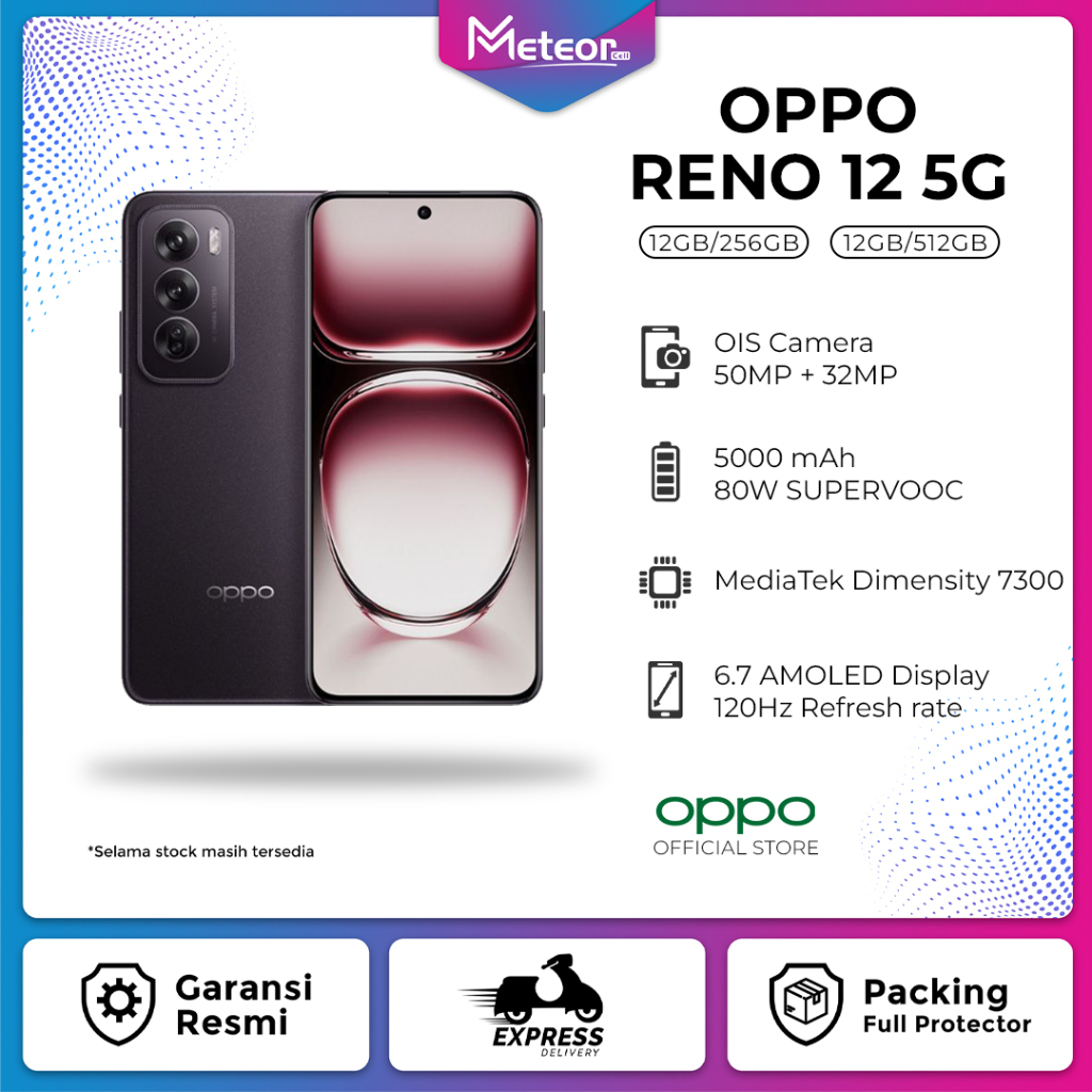 Jual Oppo Reno 12 5G 12/256 Garansi Resmi [BISA INSTANT AREA MALANG ...