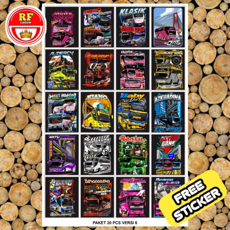 Jual CETAK STICKER BUSMANIA HOLOGRAM 20 PCS / STIKER BUS BASURI V6 ...