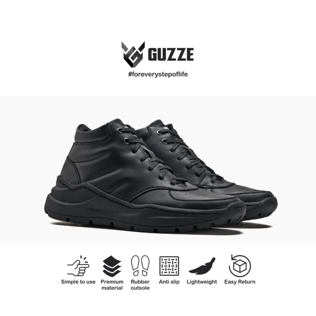 Jual Sepatu Riding Gunung Pria Boots Guzze Aaron Casual Hitam | Shopee ...