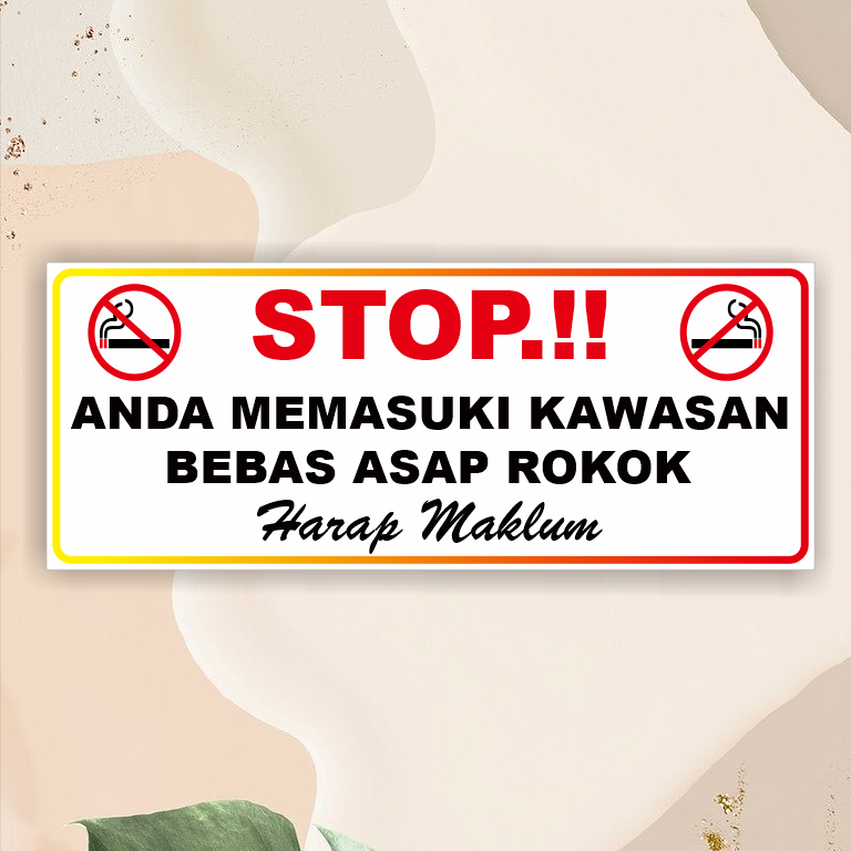 Jual Stiker stop anda memasuki kawasan bebas asap rokok | Shopee Indonesia