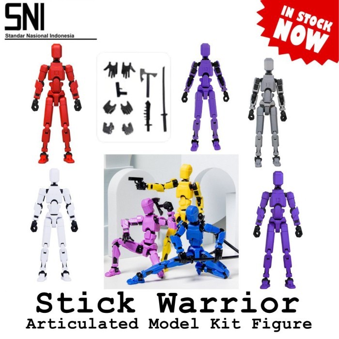 Jual Dummy Stick Warrior Robot Game Multi Jointed Articulated Model Kit ...