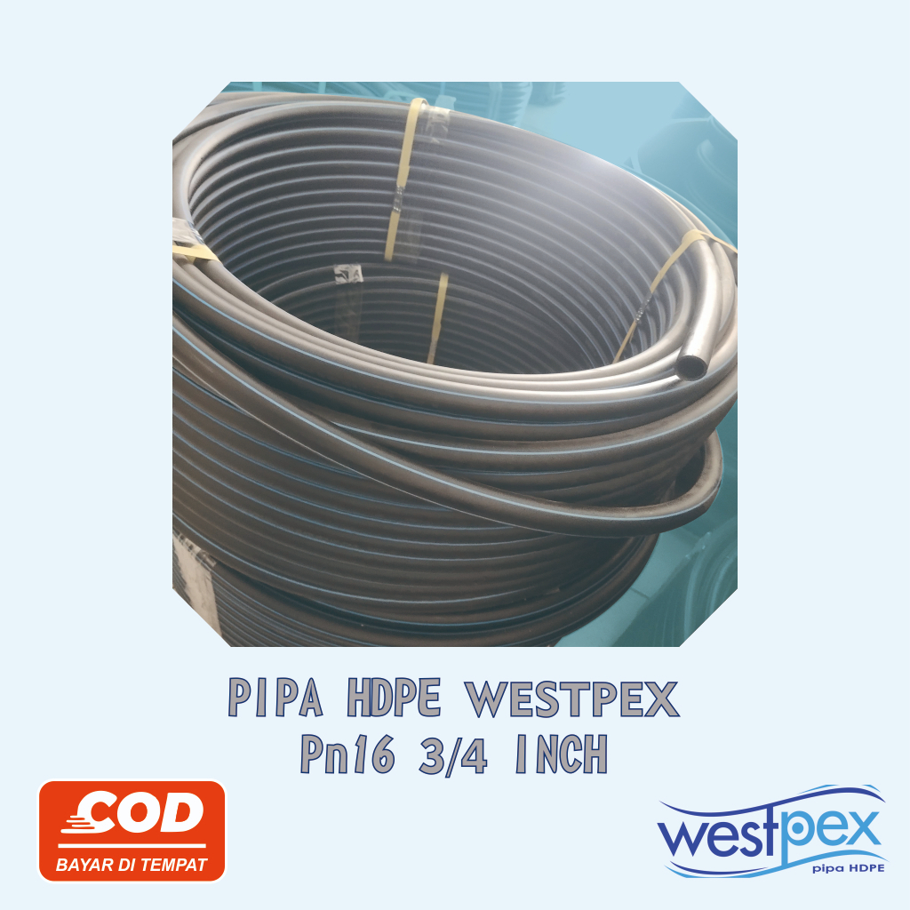 Jual Pipa HDPE Westpex 3/4 Inch PN 16 (100 Meter) | Shopee Indonesia