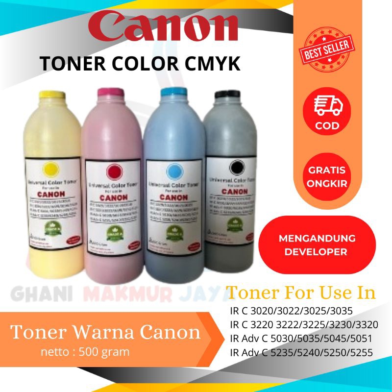 Jual Toner Canon Warna CMYK + Developer 500g | Shopee Indonesia