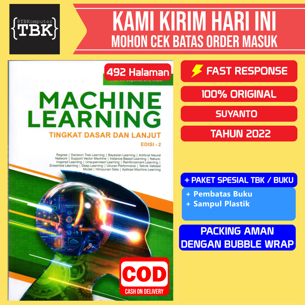 Jual BUKU MACHINE LEARNING TINGKAT DASAR DAN LANJUT REV 2 SUYANTO ...