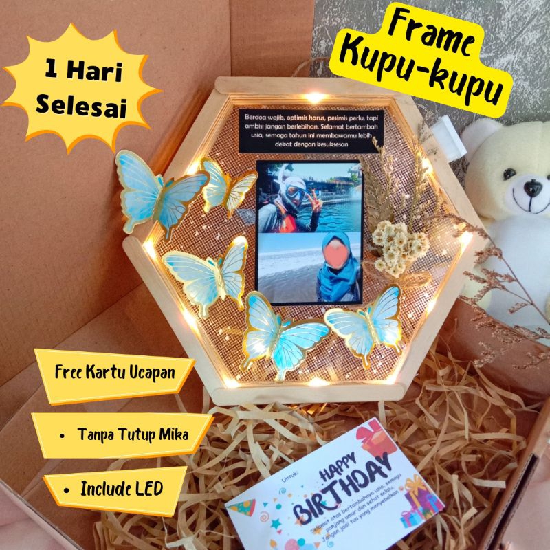 Jual Kado HARI GURU Custom Frame Kupu-kupu, Frame Hexagonal || KADO ...