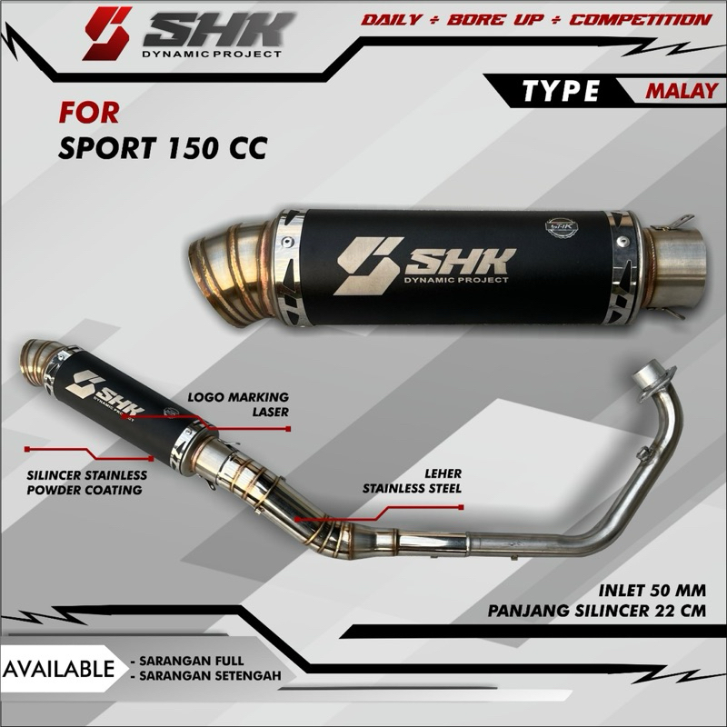 Jual Knalpot SHK original type RL malay untuk motor sport Satria Fu ...