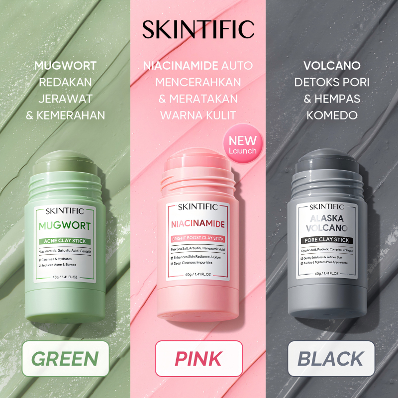 Jual Skintific Mugwort Acne Clay Stickniacinamide Bright Boost Clay Stickalaska Volcano Pore 1275