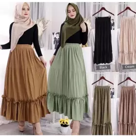 Rok Plisket Susun Korea Panjang 92cm Fit To Jumbo