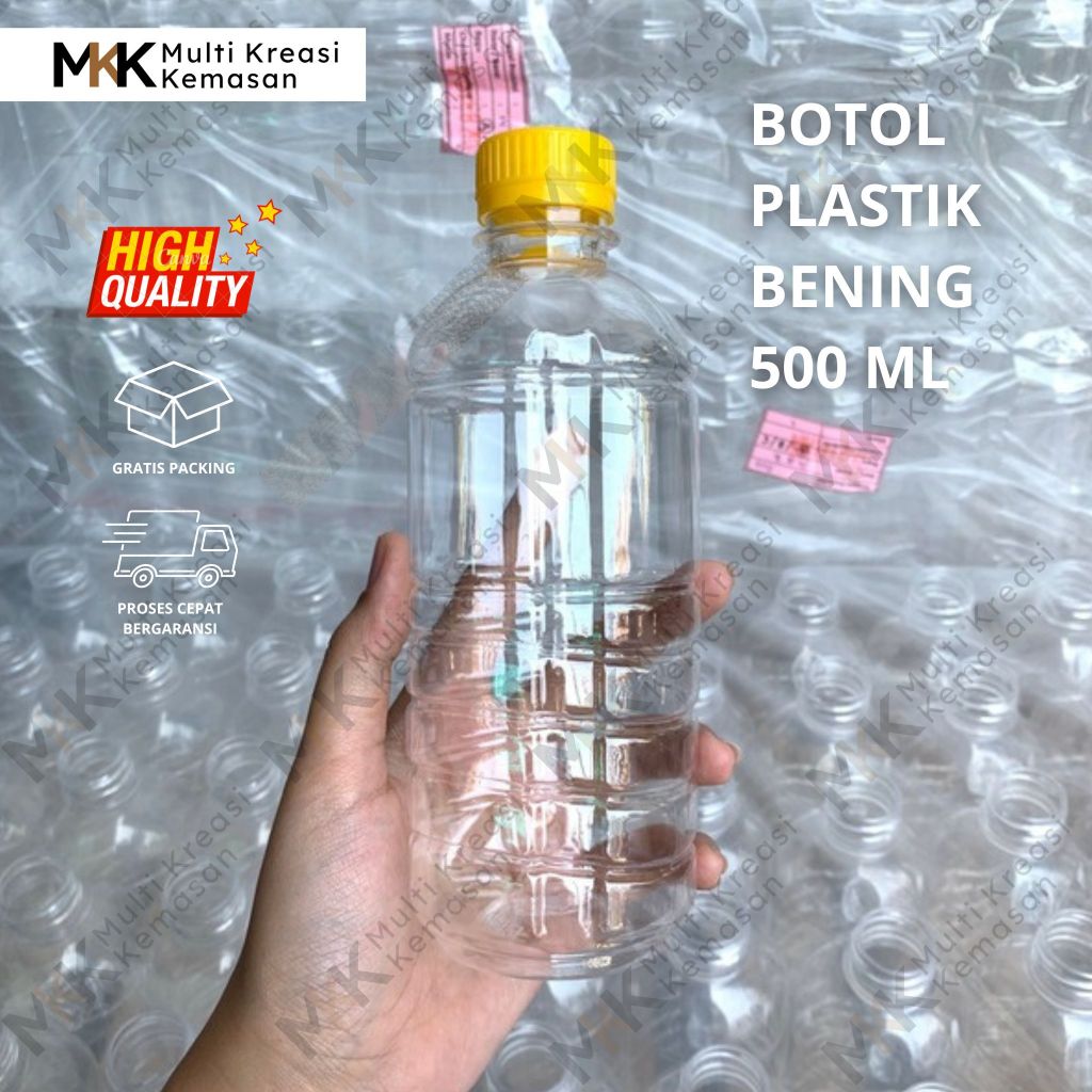 Jual BOTOL PLASTIK 500ML BENING SEGEL TUTUP PUTIH - KUNING | Shopee ...