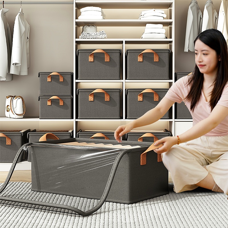 Jual dengan penutup tahan debu storage box Lipat kotak penyimpanan baju ...