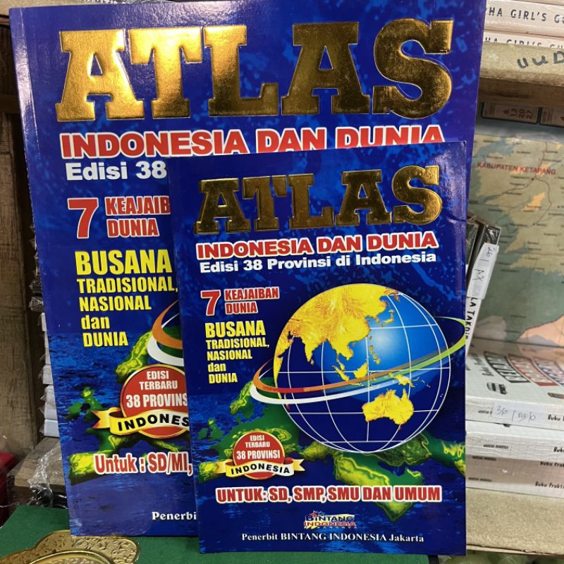 Jual Buku Atlas edisi 38 provinsi terbaru Indonesia jumbo dan sedang ...