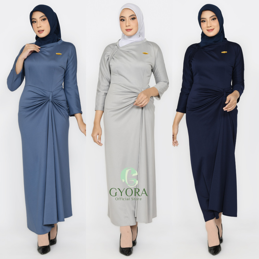 Jual GYORA LONG DRESS KOREAN STYLE SCUBA STRETCH DRESS WRAP PARTY ...