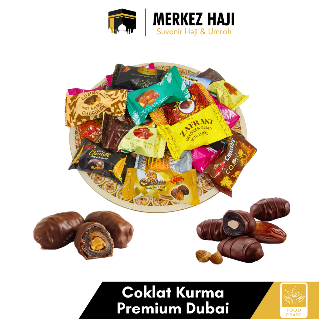 Coklat Kurma Almond Arab Dubai 1Kg Premium Asli | Cokelat Untuk Lebaran dan Oleh-Oleh Haji Umroh