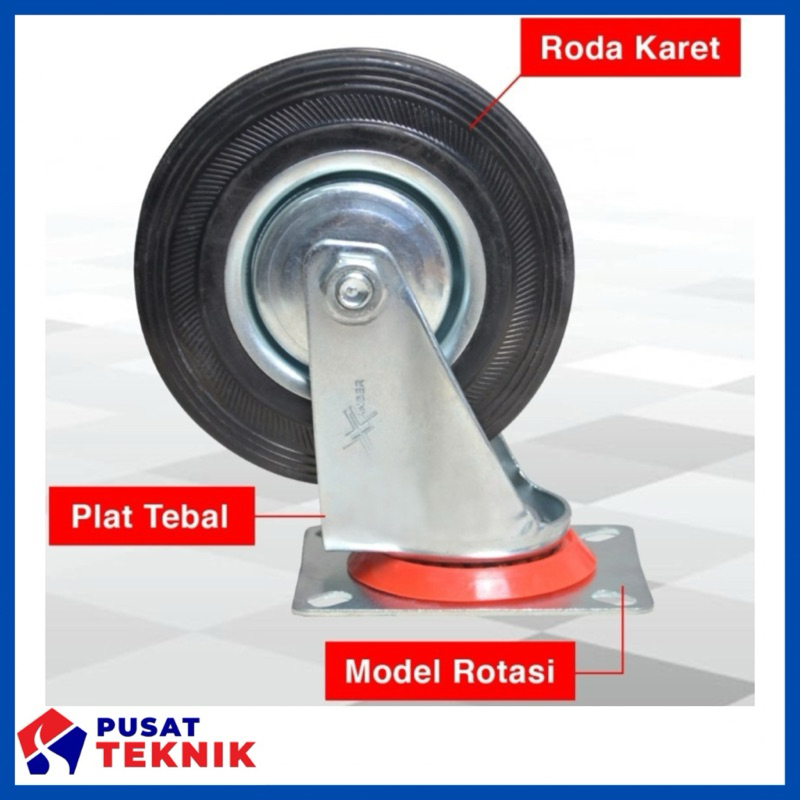 Jual Roda Karet Hitam 4