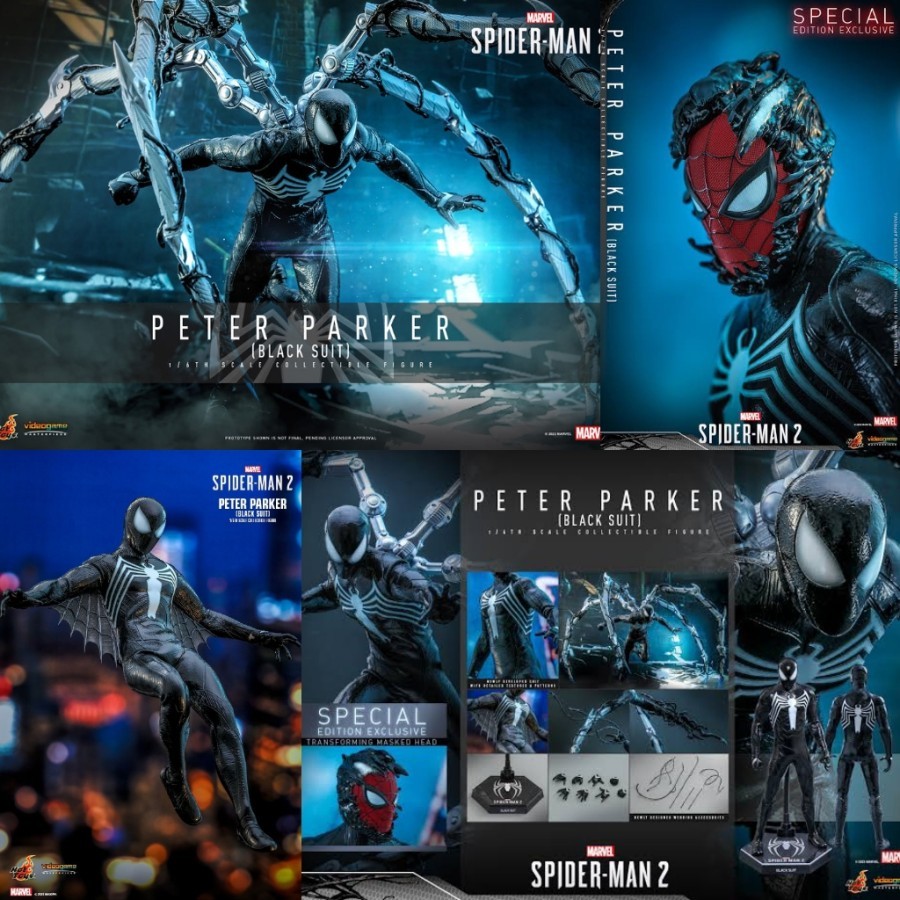 Figurine Hot Toys VGM56 Spider-Man 2 - Peter Parker Black Suit - Special Edition