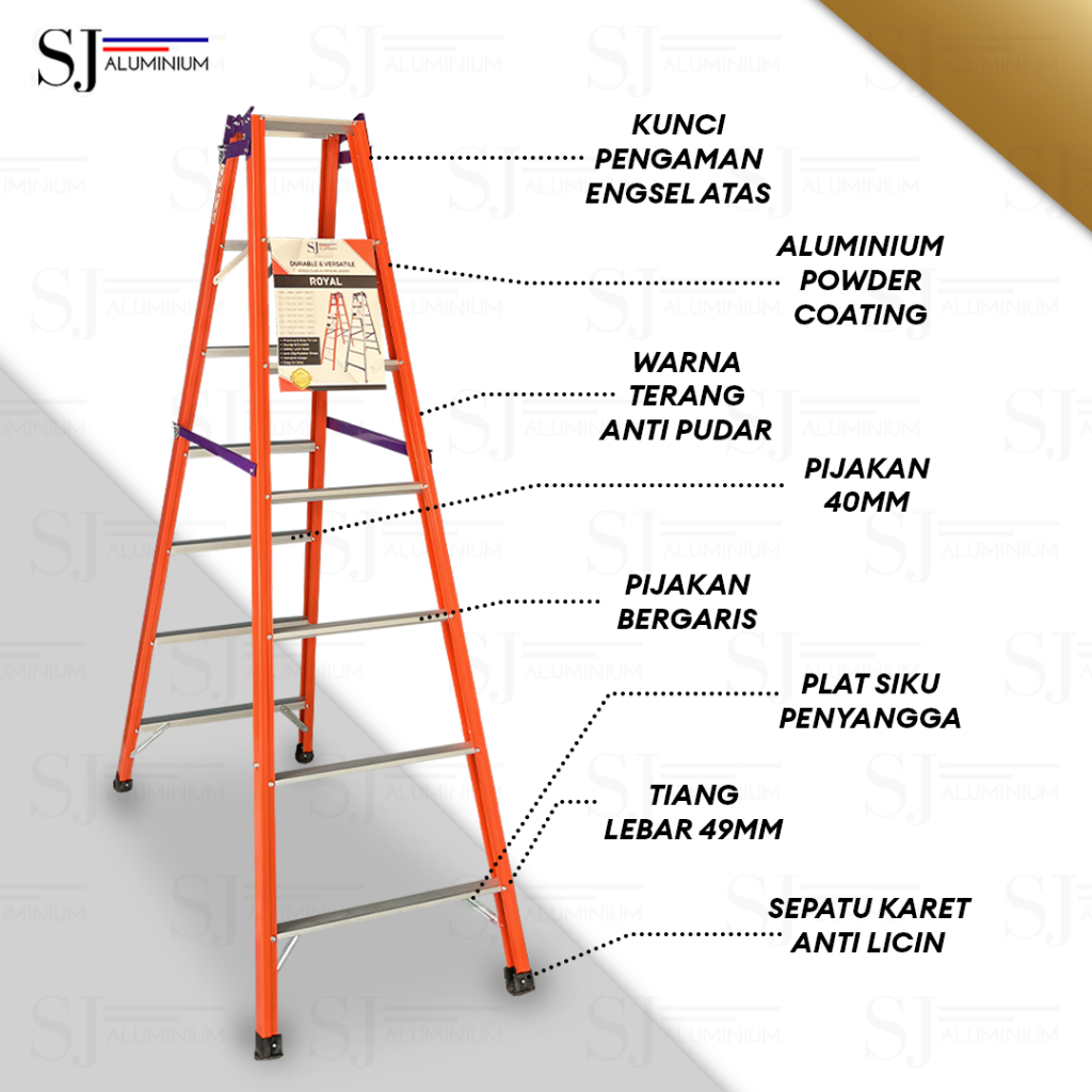 Jual [ROYAL] Tangga Lipat Aluminium Jumbo Tangga Rumah Tangga ...