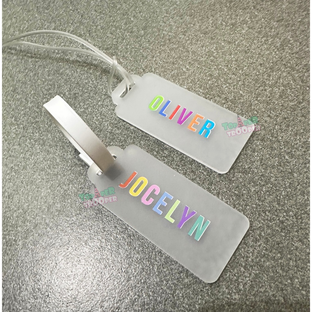 LUGGAGE TAG AKRILIK FROST GANTUNGAN TAS CUSTOM NAMA GANTUNGAN KOPER  NAMA CUSTOM GANTUNGAN NAMA SANDBLAST NAMA WARNA WARNI