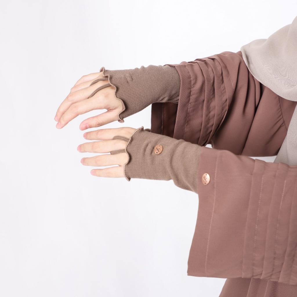 Handsock Ring Rib Manset Wanita Cincin Knit Premium Kaos Tangan Wanita  Ruffle by IM Syar'i